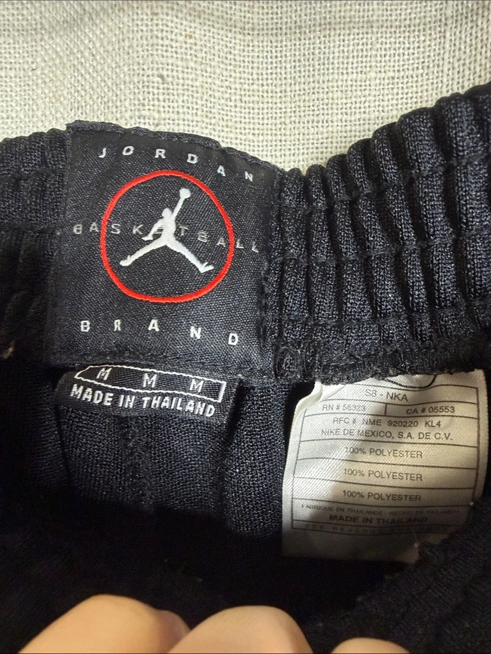 Jordan Black Sweatpants with Red and White Side Stripe